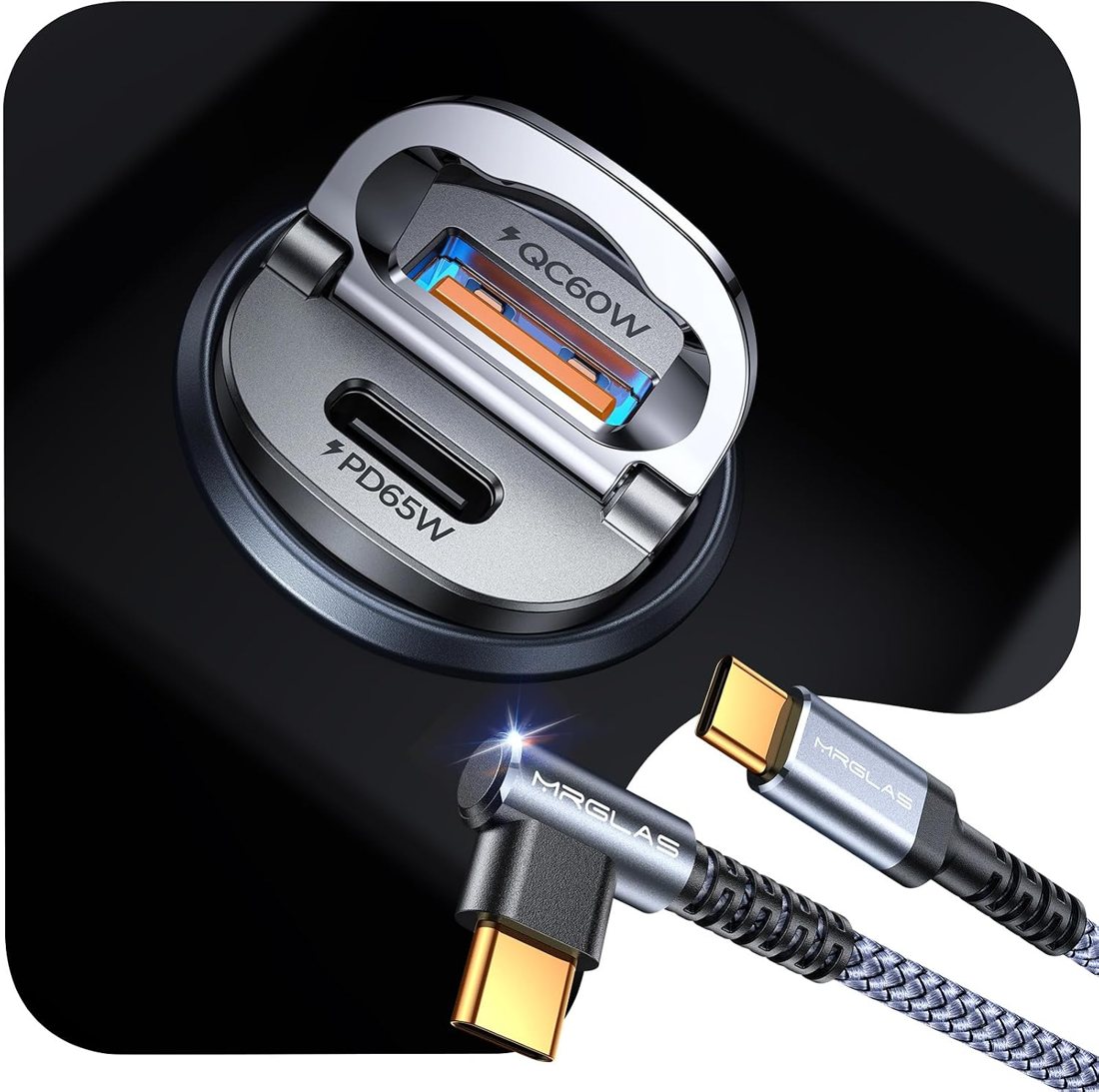 125W Car Charger + 3.3 ft USB C Cable