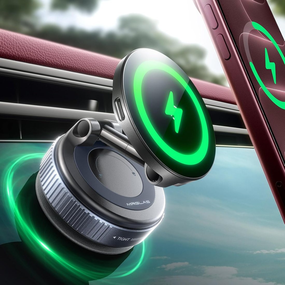 15W Magnetic Wireless Charging Car Mount