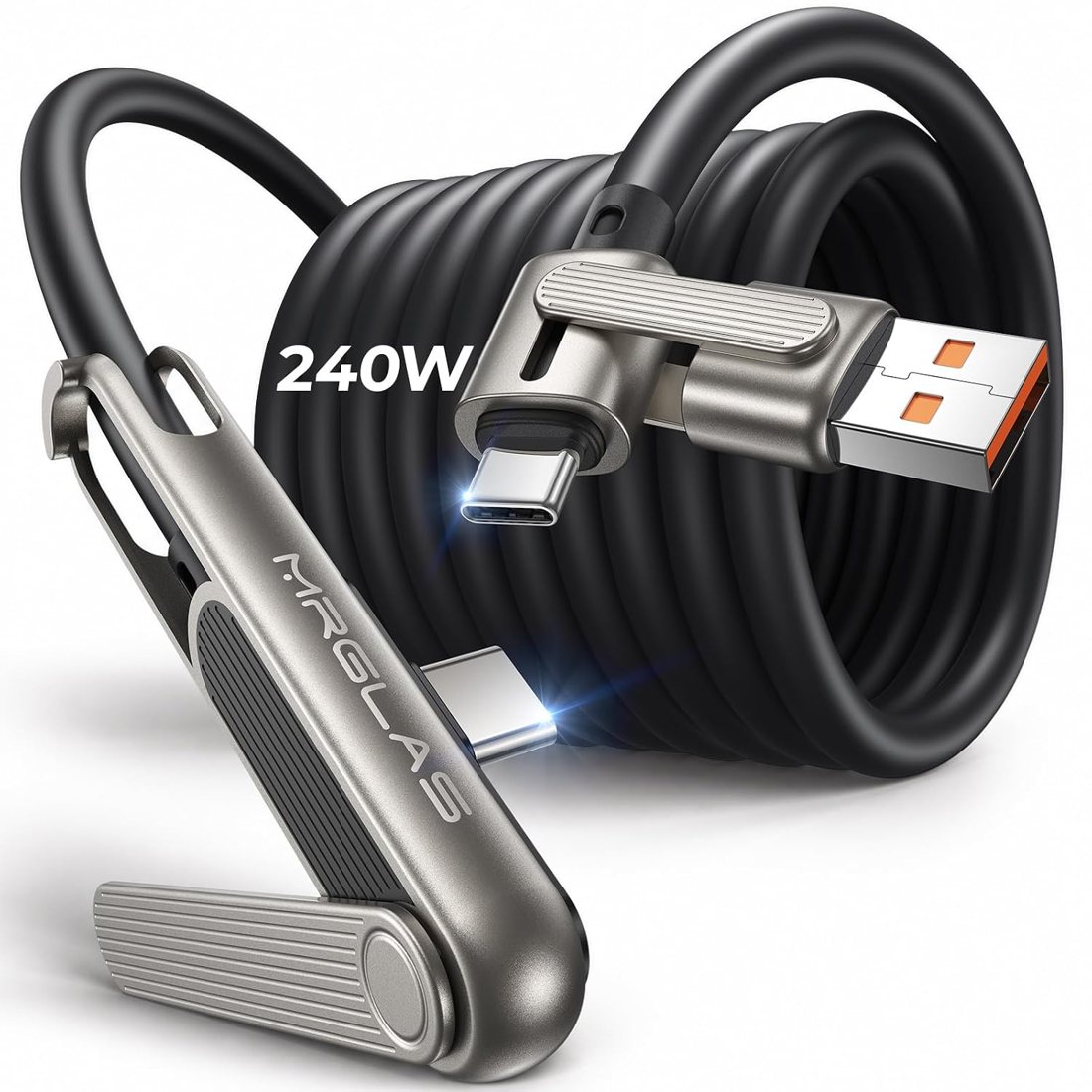 Chubby 240W USB C Cable with Built-in Stand — 4 ft