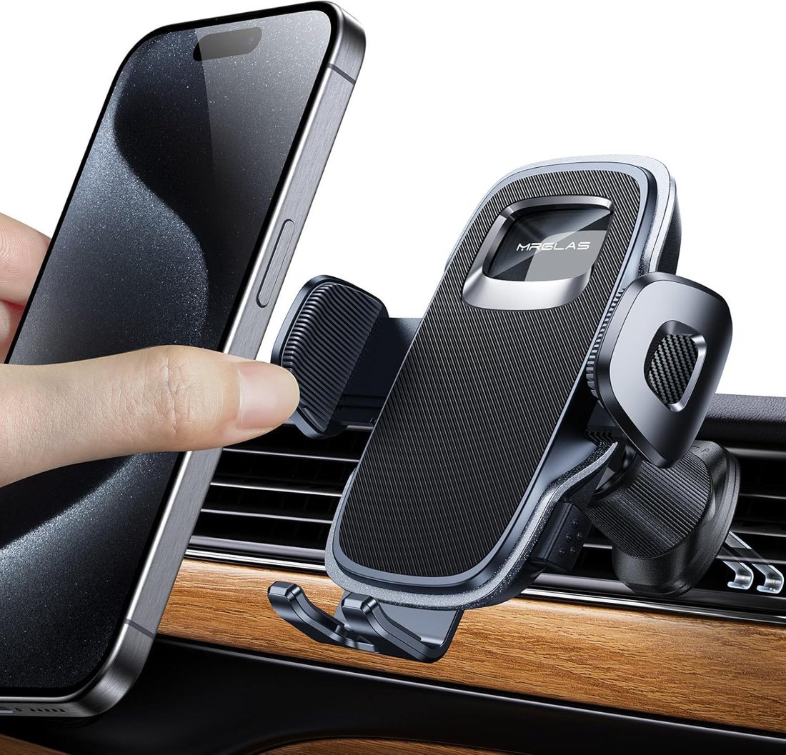 Car Vent Phone Holder — One-Hand Release