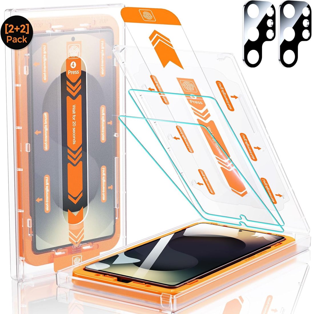 TOP 9H+ Glass + Lens Covers for Galaxy S25 Ultra — 2+2
