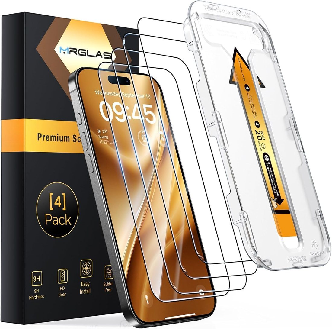 TOP 9H+ Glass for iPhone 15 Pro — 4-Pack