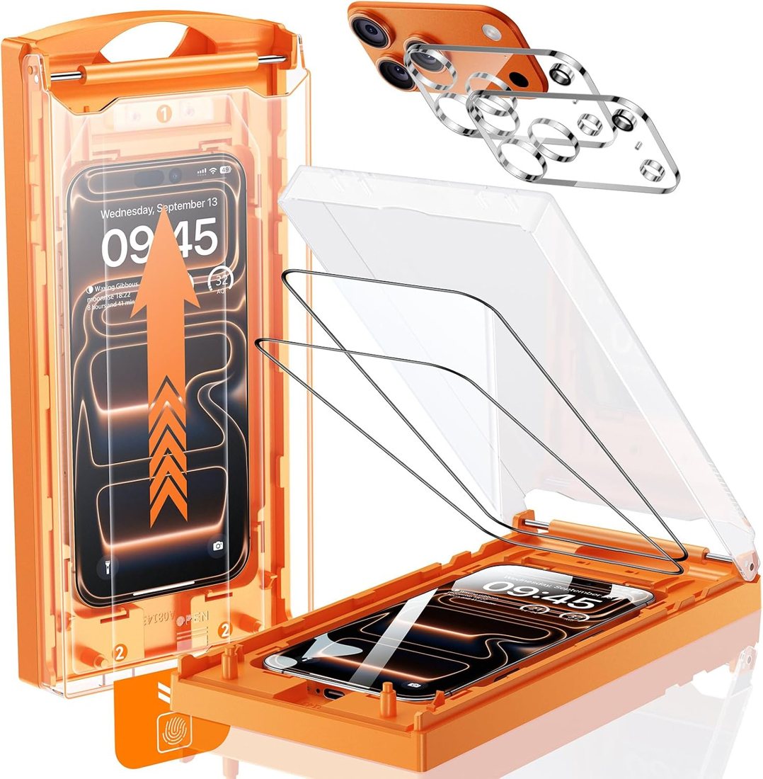 TOP 9H+ Glass + Lens Covers for iPhone 17 Pro Max — 2+2