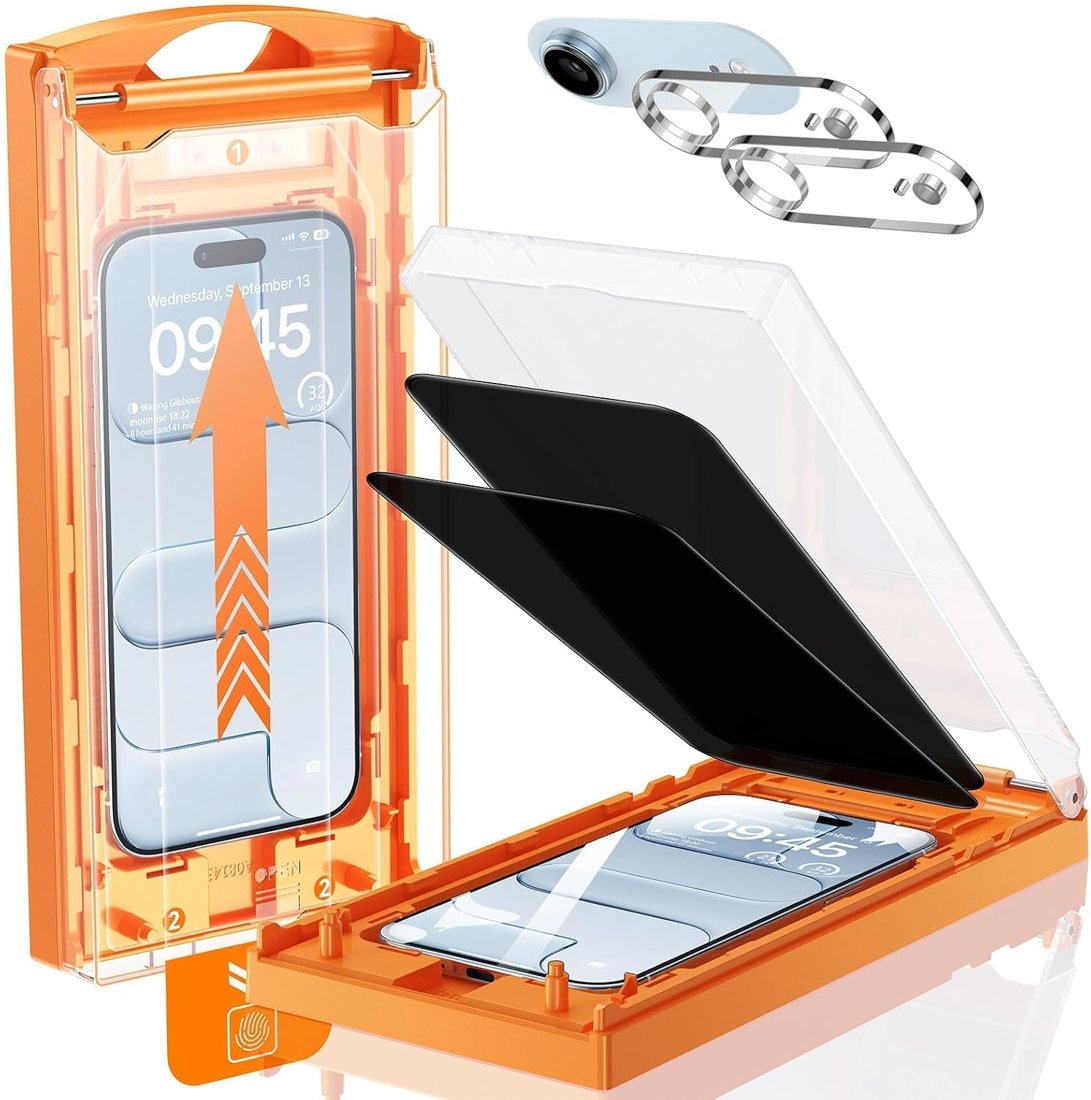 TOP 9H+ Privacy Glass + Lens Cover for iPhone Air — 2+2